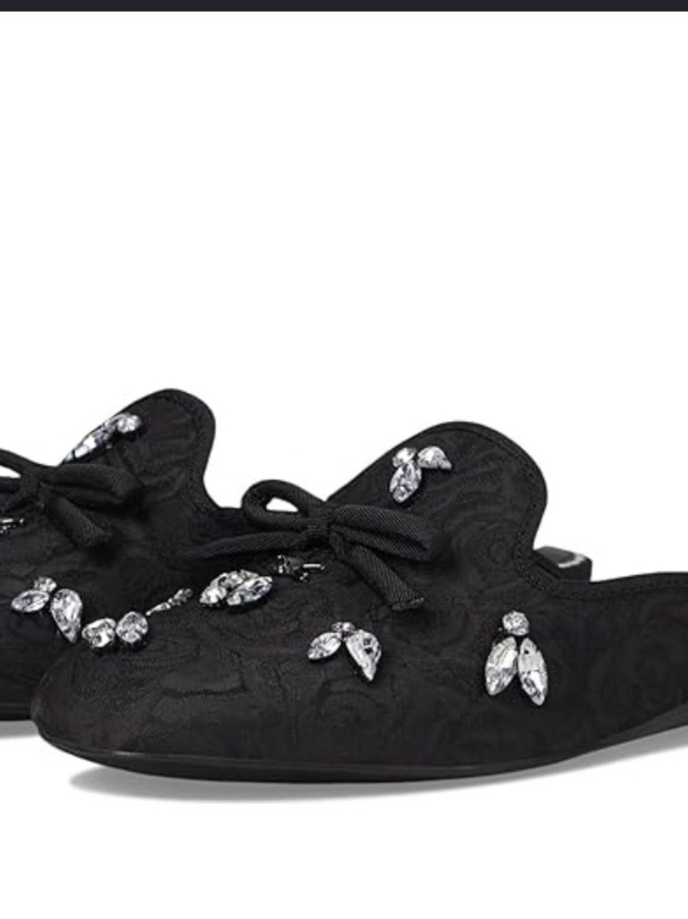 Sam Edelman Black Crystal-Embellished Slip-On Mules